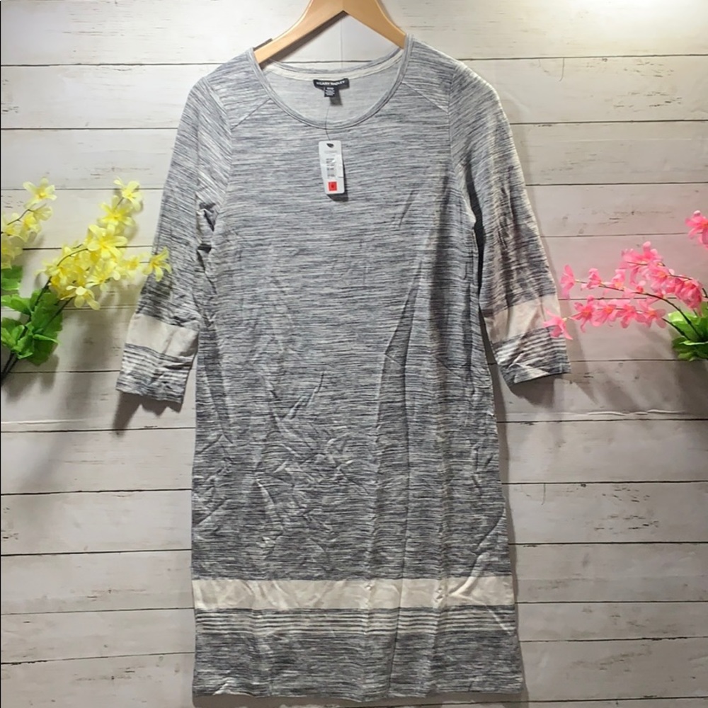 NWT Hilary Radley Gray and White knee-length Dress